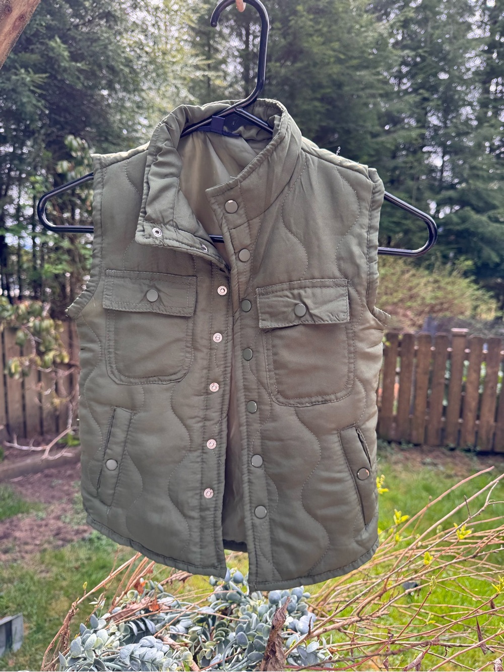 Tahari Olive Green Quilted Vest - Boys